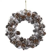 Snowy Pine Cone Wreath