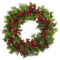 24” Berry Boxwood Wreath