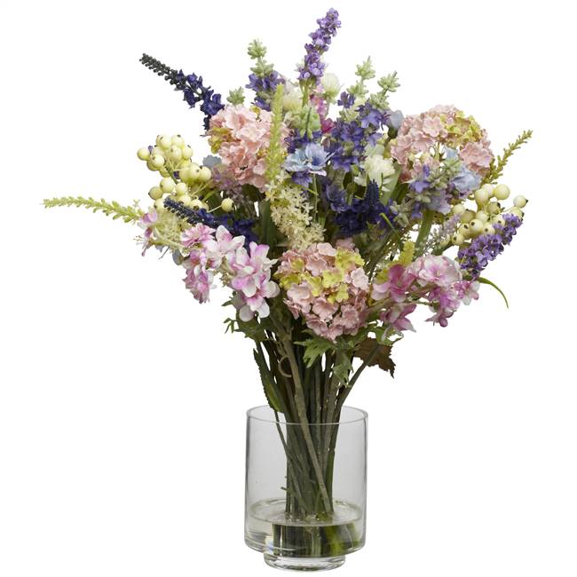 Lavender & Hydrangea Silk Flower Arrangement