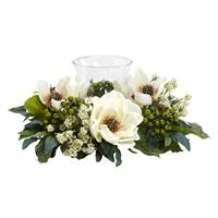 Magnolia Candelabrum Silk Flower Arrangement