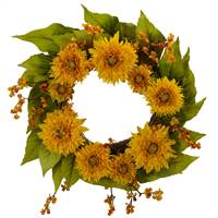 22" Golden Sunflower Wreath