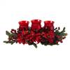 Poinsettia & Berry Triple Candleabrum