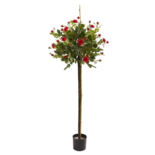 3' Rose Topiary Silk Tree