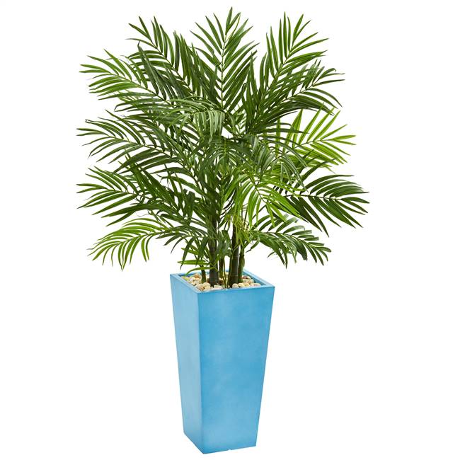 4.5' Areca Plam Artificial Tree in Turquoise Planter