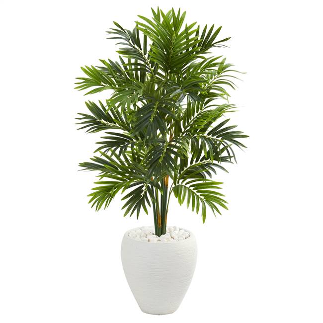 4' Areca Artificial Palm Tree in White Planter