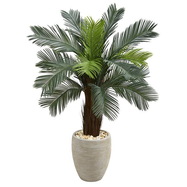 4.5’ Cycas Artificial Tree in Oval Planter UV Resistant (Indoor/Outdoor)