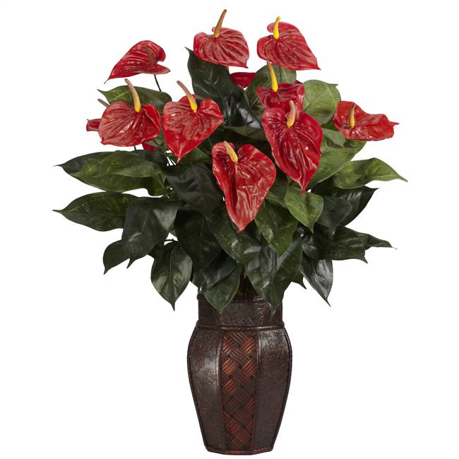 Anthurium w/Vase Silk Plant