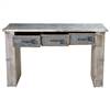 32" Industrial White Wash Wood and Metal Desk