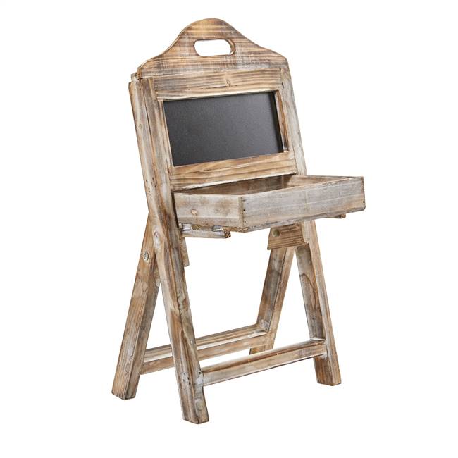 21’’ Whitewash Wood Chalkboard Rack