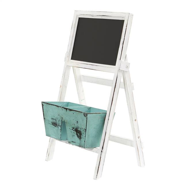 26” Farmhouse Multipurpose Bin and Chalkboard Stand