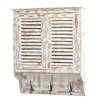 32” White Washed Wall Cabinet with Hooks