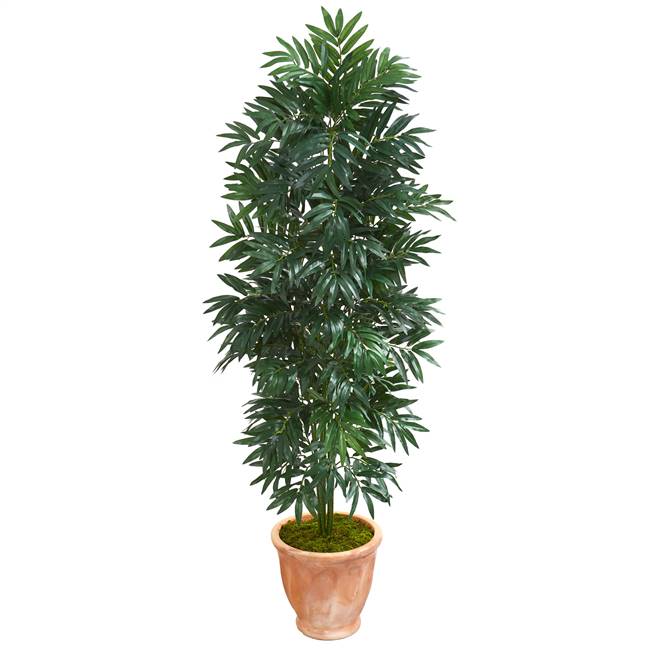 5' Bamboo Palm Artificial Plant in Terra cotta Planter