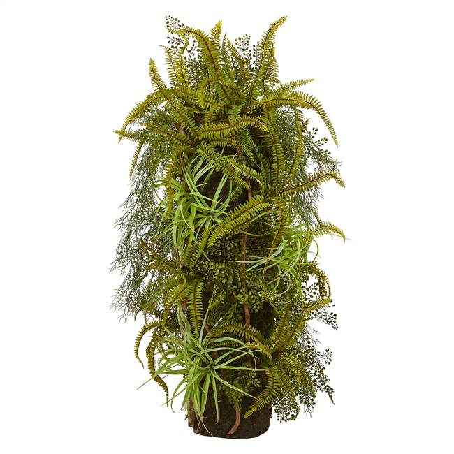 40” Mixed Forest Foliage Artificial Plant on Trunk