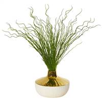 19” Curly Grass Artificial Plant in Designer Planter