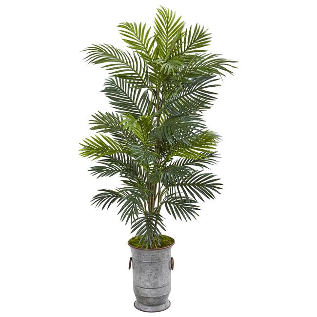 56” Areca Palm Artificial Plant in Metal Urn