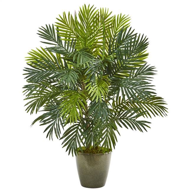 35” Areca Palm Artificial Plant in Green Planter