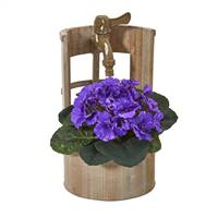 12” African Violet Artificial Plant in Faucet Planter