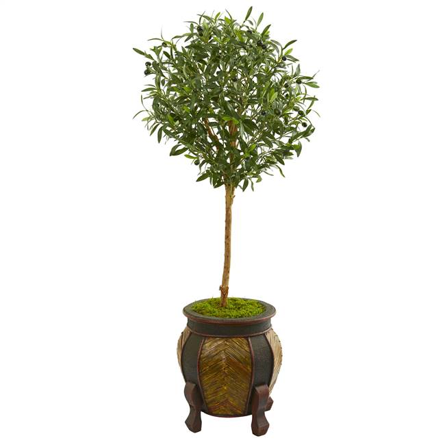 49” Olive Artificial Tree in Decorative Planter