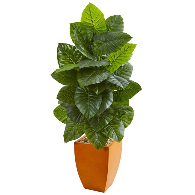 5’ Taro Artificial Plant in Orange Planter