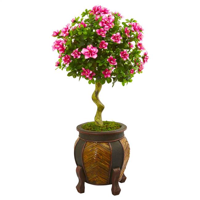 42” Azalea Artificial Topiary Tree in Decorative Planter