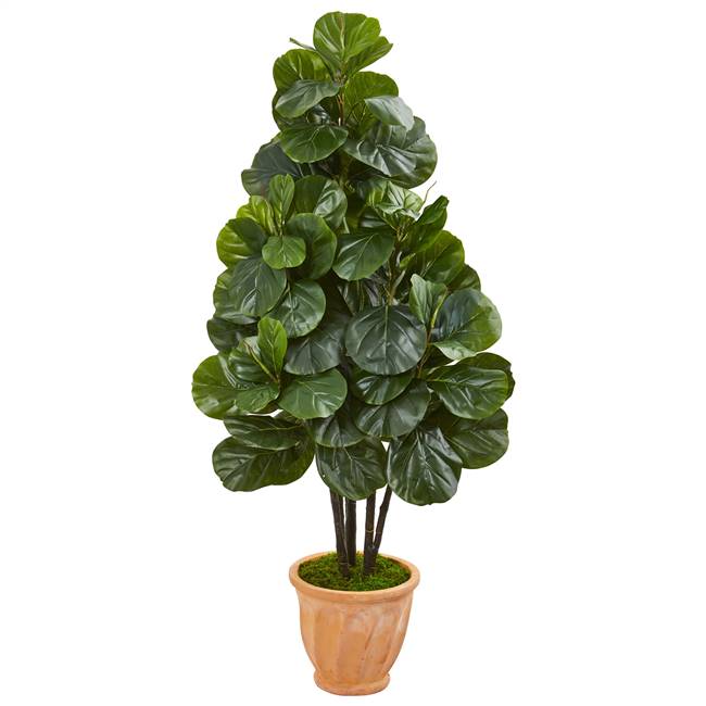 58” Fiddle Leaf Fig Artificial Tree in Terra Cotta Planter