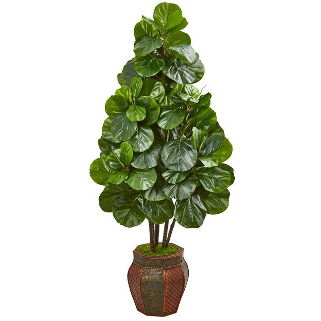 5’ Fiddle Leaf Fig Artificial Tree in Decorative Planter