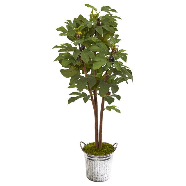 4’ Fig Artificial Tree in Vintage Metal Planter