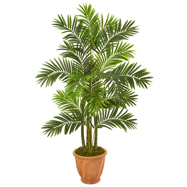 59” Areca Palm Artificial Tree in Terracotta Planter