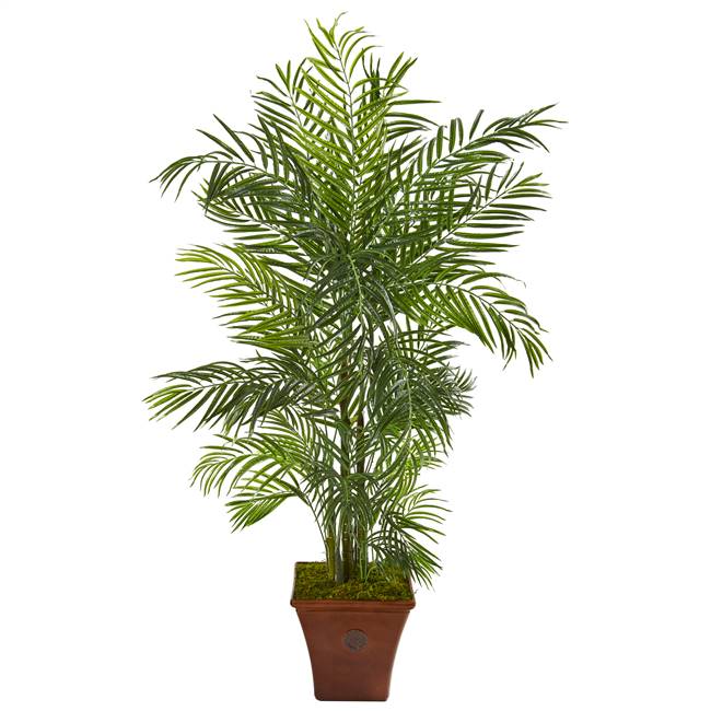 5’ Areca Artificial Palm Tree in Brown Planter UV Resistant (Indoor/Outdoor)