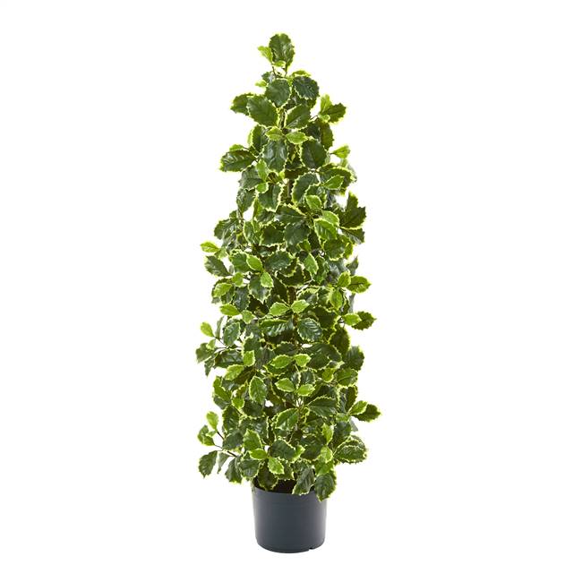 39” Variegated Holly Leaf Artificial Tree (Real Touch)