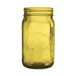 Jardin Mason Jar, 32 Ounce, 6.5" high, Vintage Amber, Case of 24