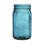 Jardin Mason Jar, 32 Ounce, 6.5" high, Vintage Blue, Case of 24