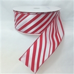 Ribbon #40 Wired Candy Cane Stripes Wired Edge 50Y