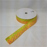Ribbon #9 Wired Novato Yellow Zigzag 50Yd