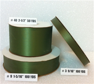 Ribbon #9 Satin Moss Berwick 100Yd Pk 1