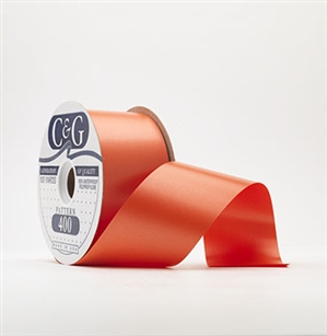 Ribbon #9 Orange Florasatin Cg 100Yd