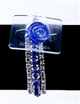 Fabulous Saphire Bracelet 3 rows of Rhinestones - Flower Bracelet, Wristlet