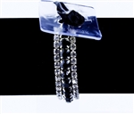 Fabulous Onyx Bracelet 3 rows of Rhinestones - Flower Bracelet, Wristlet