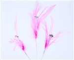 Flutterz Feather Pick with rhinestone - Pink (Pack of 3)