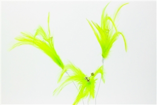 Flutterz Feather Pick with rhinestone - Lime Green (Pack of 3)