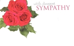 "With Deepest Sympathy" Roses Enclosure Cards (pack of 50)