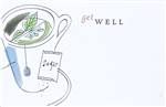 "Get Well" Tea Cup, Sympathy Enclosure Cards (pack of 50)