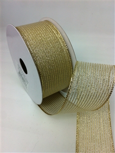 Ribbon #9 Sheer Stripe Expression Gold 10Yd