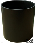 Ceramic Cylinder Vase 6x6 - Black