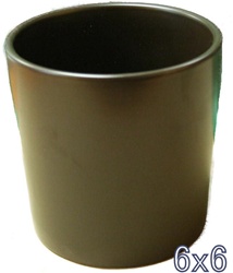 Ceramic Cylinder Vase 6x6 - Brown