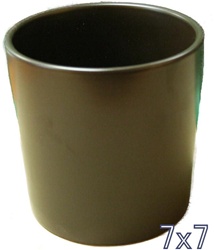 Ceramic Cylinder Vase 7x7 - Brown