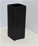 Ceramic Rectangle Vase 4"X 4"OPEN, 10"HIGH - Black