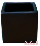 Ceramic Cube Vase 8x8x8 - Black