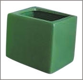Ceramic Cube Vase 4x4x4 - Green