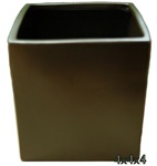 Ceramic Cube Vase 4x4x4 - Brown